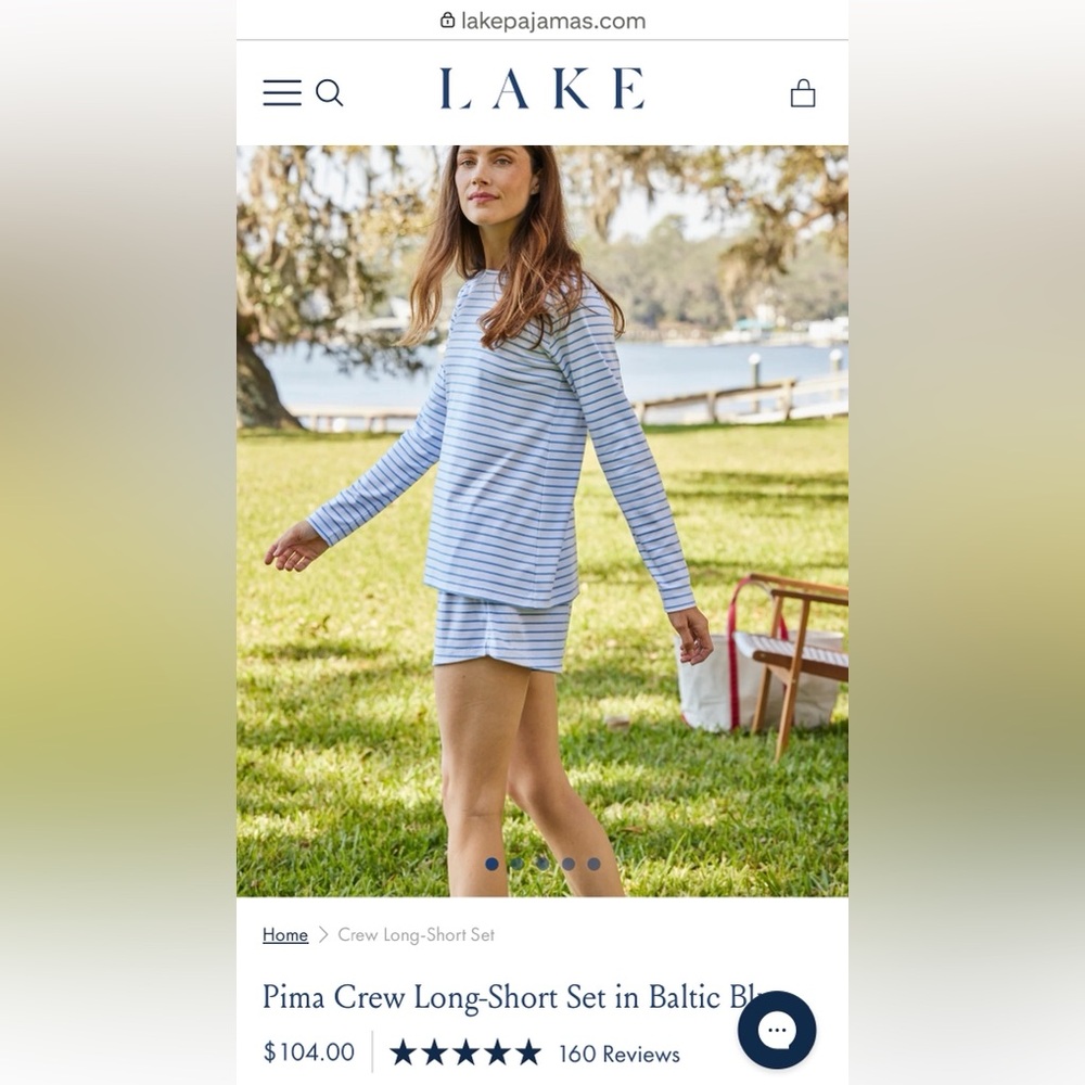 LAKE Pajamas Striped Women's Set XXL - Picture 4 of 6